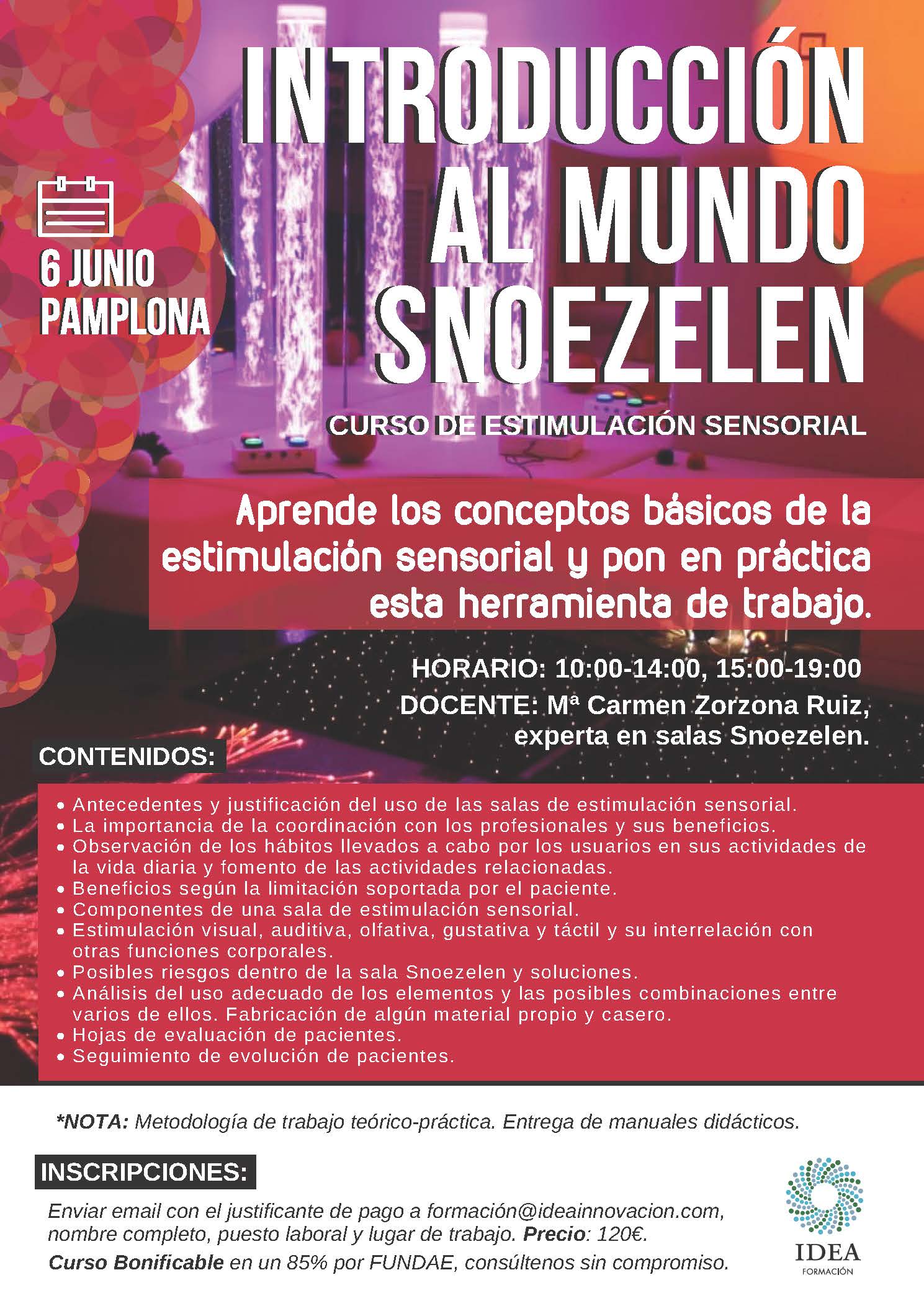 CURSO SNOEZELEN PAMPLONA 6 JUNIO 2018